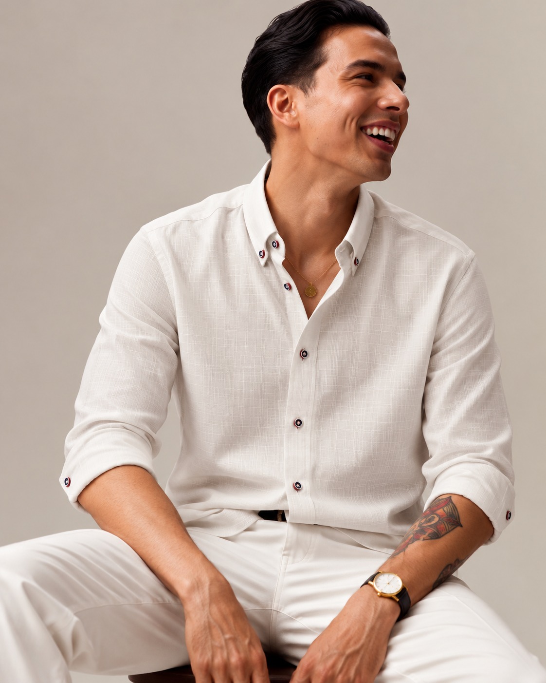 Ivory Signature Texture Shirt Ivory Signature Texture Shirt - Image 1